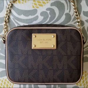 Michael Kors Brown East West Logo Mini Crossbody
